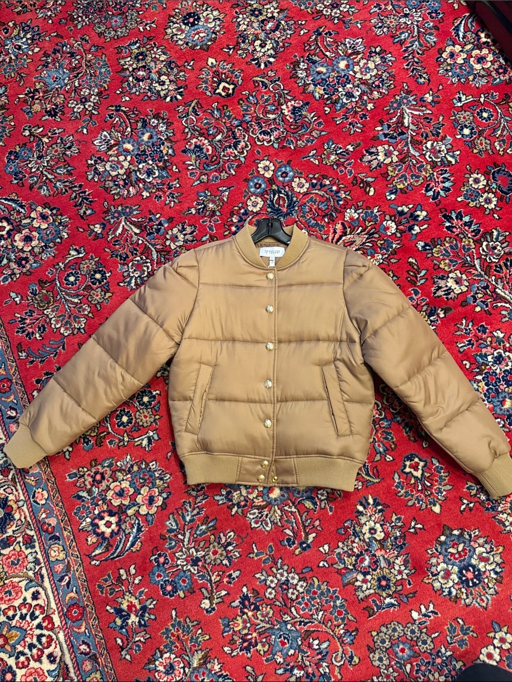 Derek Lam womens Quilted Puffer Jacket in Tan